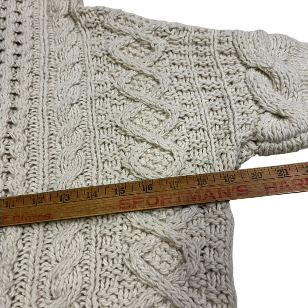 Eley Kishimoto Women Medium Wool Fishermen Sweater Cream Turtleneck - Picture 4 of 9